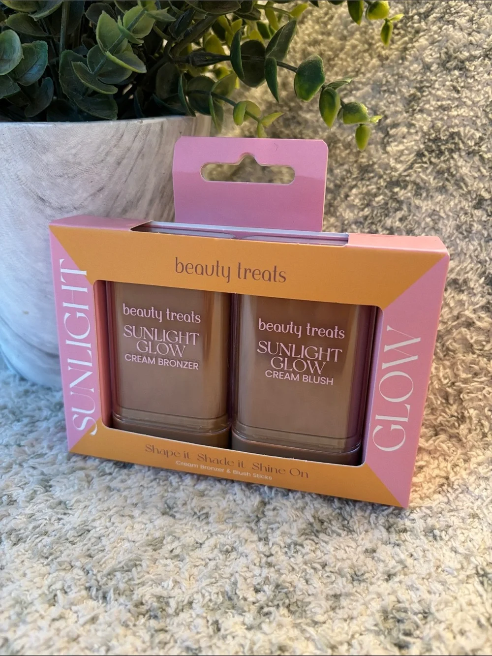 Beauty Treats Summer Sunlight Glow Cream Blush & Bronzer Set NWT 2x.44oz